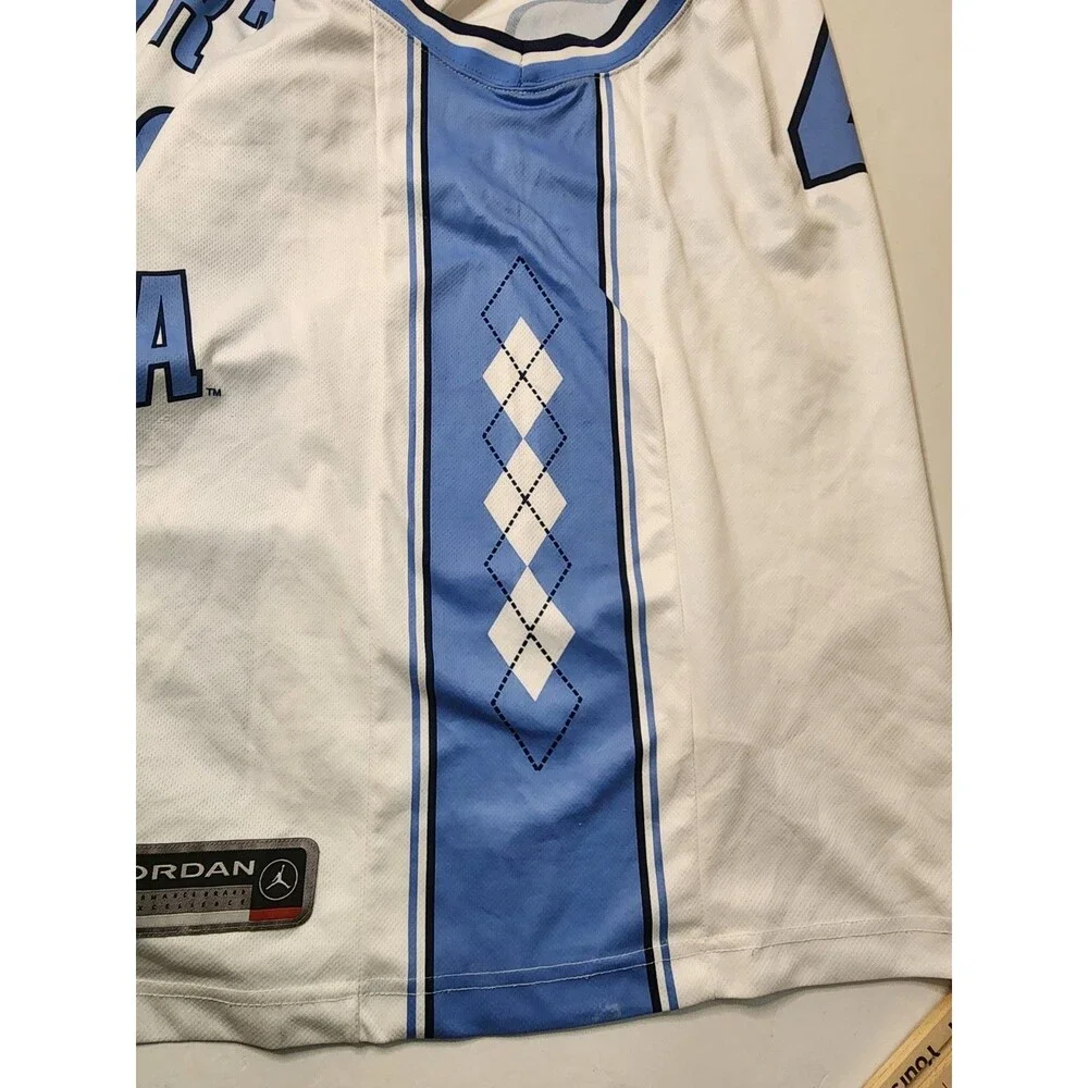 Jordan Argyle Basketball Jersey Mens 2XL White North Carolina Tar Heels #40 Home